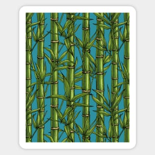 Bamboo forest on blue Sticker